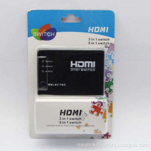 3x1 HDMI Switcher with Remote Control, IR Supports 3D